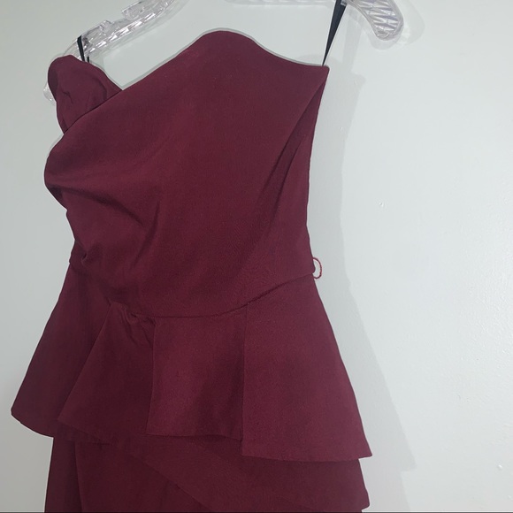 ASOS size 4 strapless burgundy dress - Picture 6 of 12